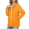 thumbnail image 2 of Comdrip Veste Légère pour Femmes! Veste Chaude Coupe-Vent Imperméable à Blocs de Couleur pour Femmes, Coupe-Vent d'Extérieur, Veste de Randonnée, Veste de Randonnée pour Femmes Légère orange m, 2 of 5