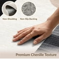 thumbnail image 6 of ODIKA 9'x12' Black Contemporary Geometric Pile Washable Area Rug Subtle Brushstroke Marks Asymmetric Modern Flat Design Non-Shedding, Easy Care for Master Suite, California King, Under Bed, 6 of 7