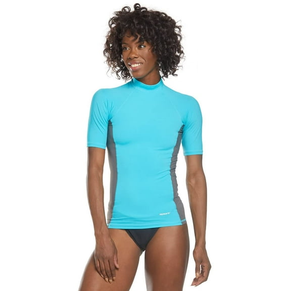 Sporti Women’s S/S UPF 50  Sport Fit Rash Guard, Crew Neck, Short Sleeve (Women’s)