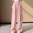 thumbnail image 2 of Kmdttou Wide Leg Cargo Pants Mid-waist Pocket Overalls Casual Pants In Spring And Summer, 2 of 8
