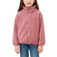 thumbnail image 5 of UQJfacai Girls Fleece Jacket Kids Casual Soft Sherpa Lined Zip Up Stand Collar Warm Winter Coat Outerwear with Pockets 2-12 Years, 5 of 7