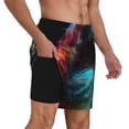 thumbnail image 3 of Goofa Neon Spectrum Cat Portrait Printed Men's Swim Trunks Board Shorts Quick Dry Mens Swimming Trunks with Compression Liner,Breathable Fit Hawaii Beach Shorts-Large, 3 of 9