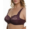 thumbnail image 2 of Full Coverage Underwire Bra Comfort Minimizer Non-padded Wide Straps Support Panels Plus Size 34 36 38 40 42 / B C D E F G ( 38F/DDD, Plum), 2 of 3
