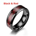 thumbnail image 1 of Bagues pour Hommes Vert Rouge Bleu Fibre de Carbone Bracelet de Mariage Bijoux, 1 of 2