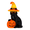 Light-Up Pumpkin Cat Blow Mold Outdoor Decoration#6, variant on Halloween Outdoor Light‑Up Blow Mold Decoration, Black Cat in Witch Hat with Smiling Jack‑o‑Lantern for Yard Entryway Party Decor