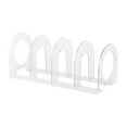 thumbnail image 2 of LOVIVER Bookend Organizer File Folder Sorter Book Ends Desktop Non Skid Desk Bookshelf Book Holder for Shelves Magazines Office Mails White Rings, 2 of 8