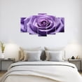 thumbnail image 4 of ZHONGYUTONG Purple Rose Canvas Wall Art 5 Pieces Blooming Flower Water Drops Painting Prints (8"x14"x2pcs 8"x18"x2pcs 8"x22"x1pcs), 4 of 6