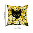 thumbnail image 3 of Uutvery Cats Patterns Pillow Covers 45x45cm， Soft Polyester Decorative Cushion Case with Hidden Zipper， for Sofa Bed Home Decor Living Room Bedroom, 3 of 6