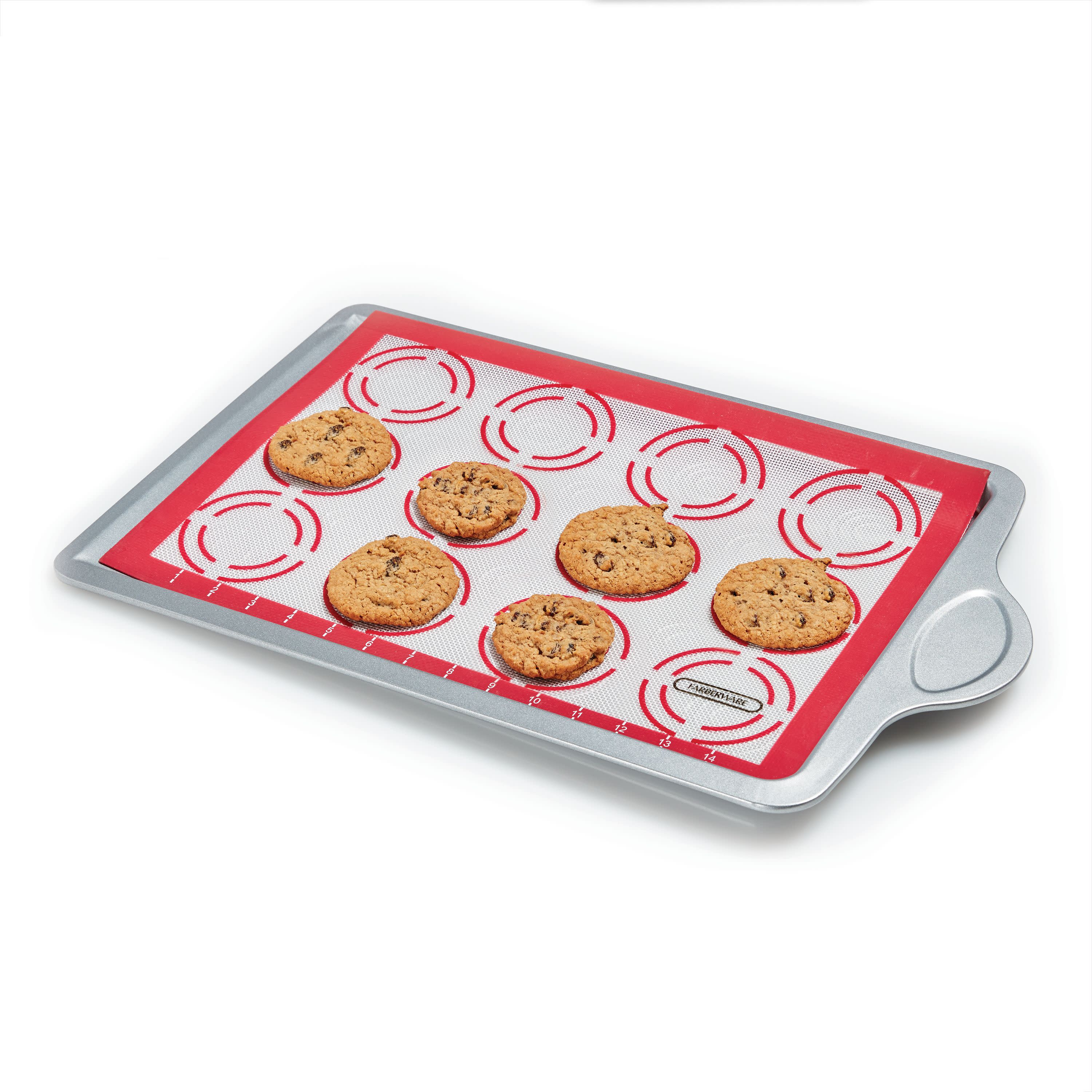 Technique 8pc Red Silicone Bakeware Set w Case Muffin Bread Cake Cookie  Mats