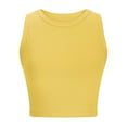 thumbnail image 6 of Tank Top for Woman Sleeveless Color Tops Solid Woman's Tank Short Round Neck Vest Woman's Blouse Tank Tops Yellow, 6 of 7