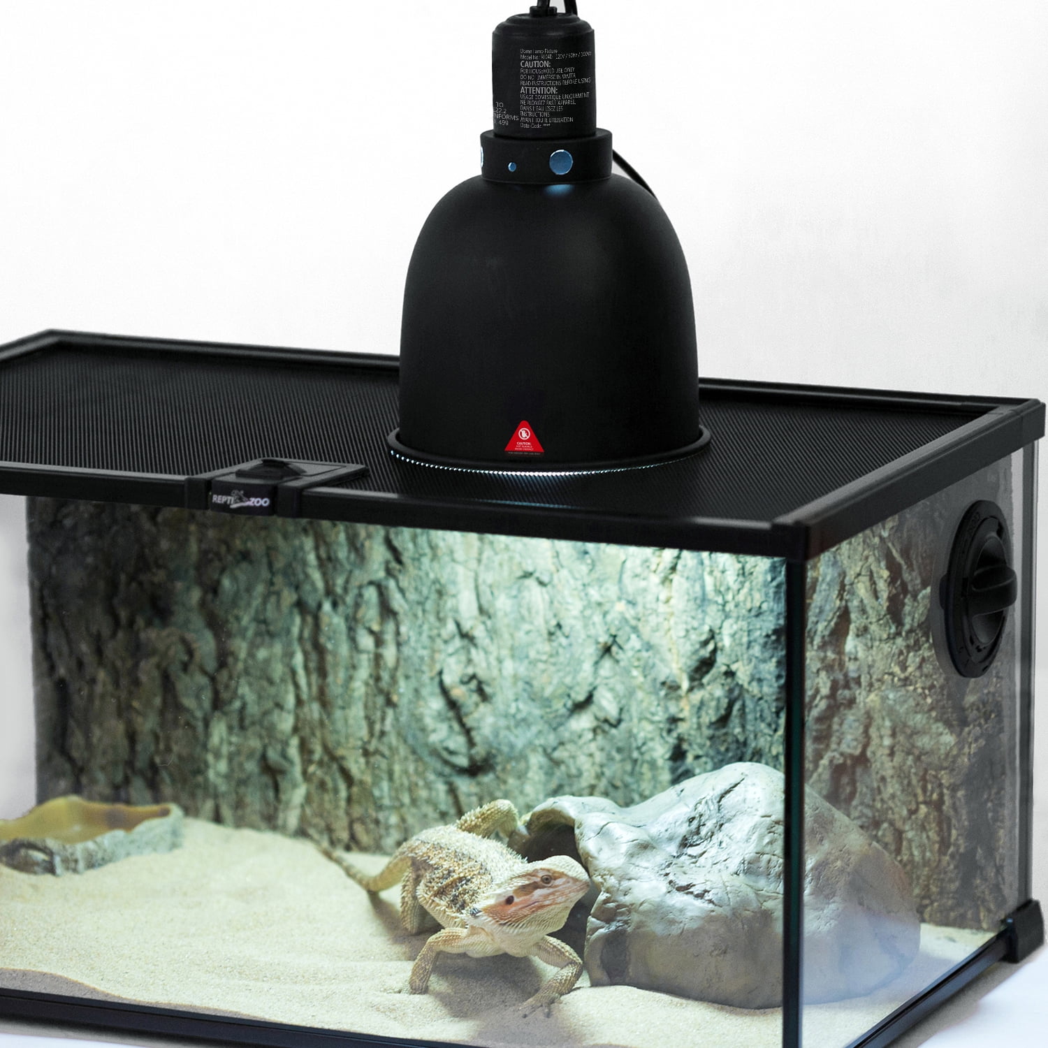 REPTIZOO Reptile Light Fixture 2 Packs 5.5 Inch Deep Dome Lamp Cap Lamp Fixture Optical Reflection Cover for Reptile Glass Terrariums