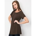 thumbnail image 3 of Made by Johnny Women's Tunic Top Casual T Shirt for Leggings S-5XL Plus Size M BROWN, 3 of 6