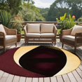 thumbnail image 4 of Round Rugs 7Ft, Yellow Black Red Round Area Rug Washable Indoor Throw Carpet, Retro Modern Geometric Abstract Large Non Slip Circle Rug for Dining Room Playroom Home Decor Aesthetic, 4 of 8