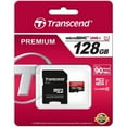 thumbnail image 2 of 128GB Memory Card with Zipper Case (Not a phone case) - Transcend High Speed MicroSD Class 10 MicroSDXC Compatible for BLU Pure View, R1 Plus, Vivo Go, Life One X3, HD - V1Z, 2 of 4