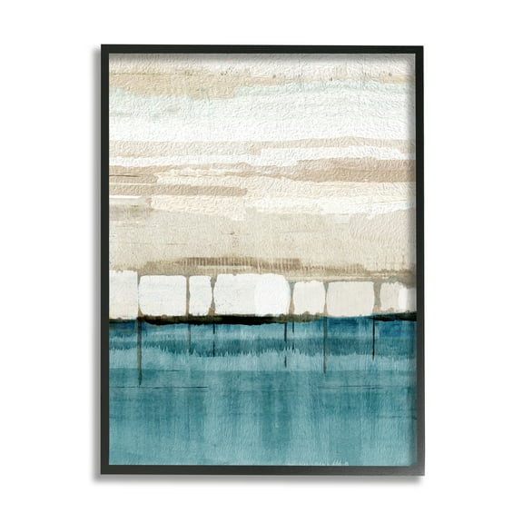 Stupell Industries Modern Landscape Abstraction Abstract Painting Black Framed Art Print Wall Art, 11 x 14