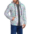 thumbnail image 2 of Uemuo Sequins for Men's Fashion Full-zip Hoodies & Sweatshirts with Kangaroo Pocket, Zip-up Hooded Sweatshirt, Moisture Wicking & Breathable-XX-Large, 2 of 5