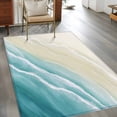 thumbnail image 2 of 4'x6' Area Rugs, Teal Beach Coastal Indoor Outdoor Area Rug for Living Room Bedroom, Summer Ocean Nautical Seaside Washable Bathroom Rugs Kitchen Floor Carpet Mats Home Decor Aesthetic, 2 of 8