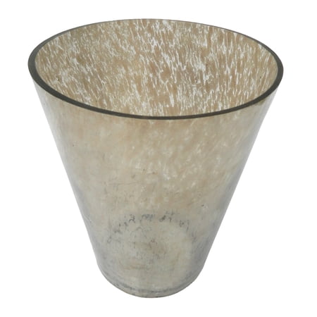 A&B Home Cream and Brown Cone Vase with Bubble Pattern Short