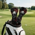 thumbnail image 3 of Yuyamidu Skull Golf Club Head Cover, Red Rose Golf Headcover Driver Headcover Fairway Wood Headcover Hybrid Club Head Cover with Soft Lining, 3 of 7