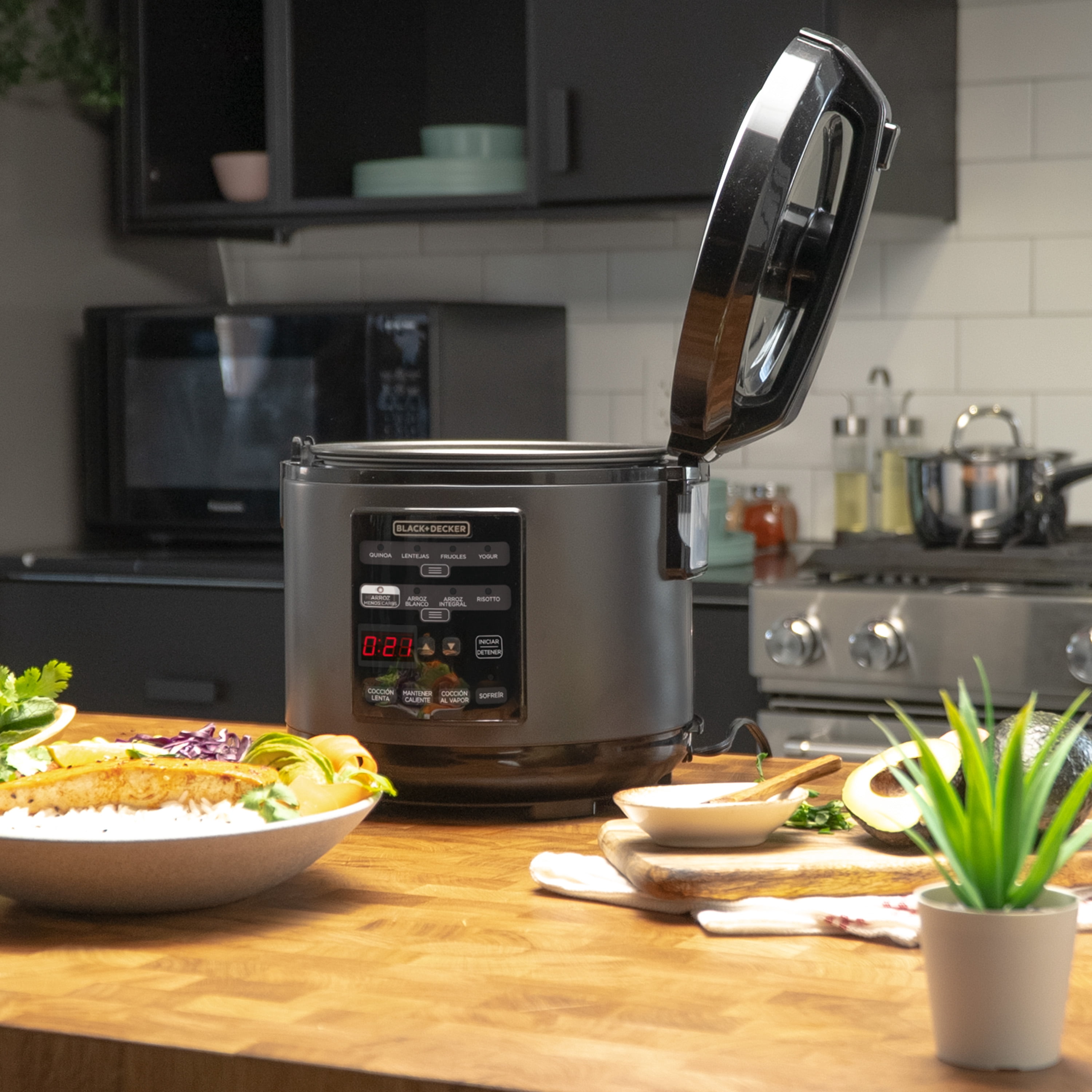 Black & Decker Pr Bd 12-Function Electric Rice Cooker with Carb Reduction