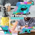 thumbnail image 3 of AVAWO 360° Rotatable Case for iPad (A16) 11th Generation 11 Inch 2025 & iPad 10th Generation 10.9" 2022, Shockproof Rugged Protective Cover with Shoulder Strap/Hand Strap - Colors Cyan, 3 of 8