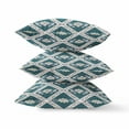 thumbnail image 3 of 16"x16" Dark Green Yellow Gray Zippered Suede Geometric Throw Pillow, 3 of 3