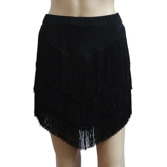 Vividxx Girls Dresses Girls Dance Performance Skirt Solid Color Fringe V Cut Elastic Waist Semi Formal Tutu For Recital Ballet Jazz 3-4 Years