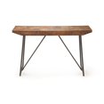 thumbnail image 2 of Walden Brown Wood Parquet Top with Dark Gray Iron Base Sofa Table, 2 of 5