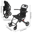 thumbnail image 6 of Manual Wheelchair,Lightweight Foldable Transport Wheelchair,Narrow Doorways Wheel Chair,Adults Elderly Transport Chair,Travel Wheelchair with Support 220lbs,Hand Push Mobility Scooter with Pull Bar, 6 of 8