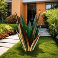 thumbnail image 4 of 25 inch high, rural metal agave sculpture - wrought iron outdoor garden and yard decoration, Christmas, Halloween, Thanksgiving plant statues, 4 of 5