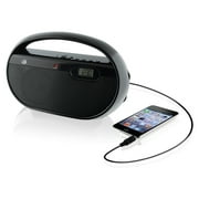GPX R602B AM/FM Portable Clock Radio, Black