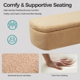 thumbnail image 6 of LEHZROAJ Upholstered Storage Bench,Rectangular Padded Ottoman, Shoe Storage with Gold Legs, End of Bed for Bedroom, Entryway, and Living Room(Camel), 6 of 9