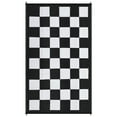 thumbnail image 2 of HOMERRY Geometric Plaid Outdoor Rug Straw Plastic Area Rug for Balcony Pool RV Waterproof Reversible Carpet, Black/White, 8'x 10', 2 of 7