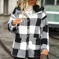 thumbnail image 4 of TrendVibe365 Fleece Jacket Women Snow Black Button up Shacket Jacket No Hood Plaid Warm Coats Tunic Thermal Outwear Fuzzy Long Sleeve Winter Clothes Collar Jacket 2023 Soft Comfy Top, 4 of 9