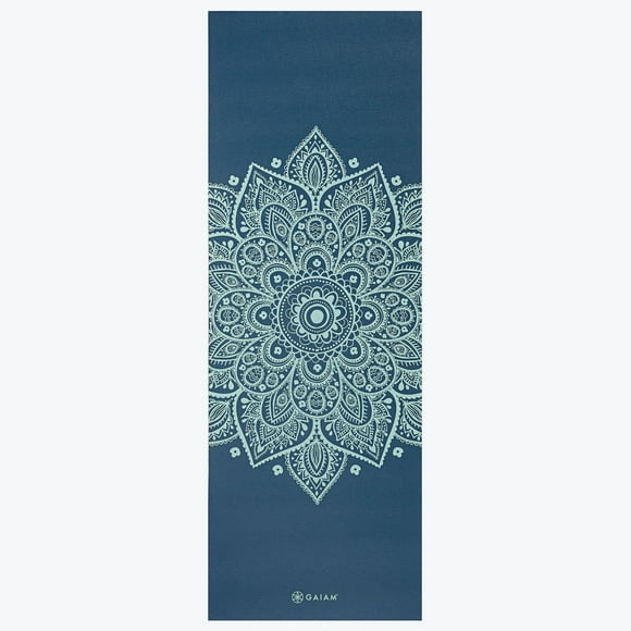 Gaiam 5MM Printed Yoga Mat Indigo Sundial