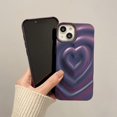 thumbnail image 3 of iPhone 13 Love Heart Case, Fashion Cute Soft Silicone Purple 3D Heart Water Ripple Bling Glitter Shockproof Women Girls Case Cover for iPhone 13, 3 of 14