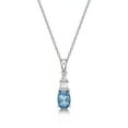 thumbnail image 2 of Jay Heart Designs 925 Sterling Silver Genuine Swiss Blue Topaz and Created White Sapphire Pendant with 18" Chain, 2 of 2