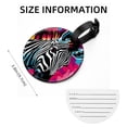 thumbnail image 5 of Zebra 2pcs PU Leather Round Bag Tags with Privacy Cover and Name ID Tag - Suitcase Tags for Travel Luggage, Handbags, Backpacks, School Bags, 5 of 6