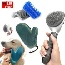 4PCS Cat Grooming Brush, Pets Skin Friendly Self Cleaning Slicker Massage Brushes for Shedding Dogs Cats Hair Gentle Remove Loose Undercoat with Long or Short Hairs