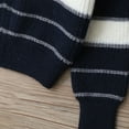 thumbnail image 6 of NAISIBABY Boys Cardigan Sweater, Long Sleeve Full Zipper Turtleneck Fashion Striped Knit Outwear Dark Blue 5T, 6 of 9