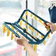 thumbnail image 3 of Shisuyan Multifunctional Hanging Clips Socks Clips Anti-Slip Clothes Hanger Foldable Clips Size L Blue, 3 of 9