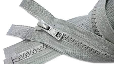 1 Zipper/Pack Medium Weight Separating Sale 14 Jacket Zipper YKK #5 Aluminum Metal Color Steel Grey 119