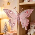 thumbnail image 5 of Clearance Under $2 Glitter Butterfly Ornament, 3D Christmas Hanging Decor, 1PC, 16.5x12.5cm, Wreath Window, Pink (B), 5 of 5