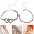 thumbnail image 1 of Houderco 2Ud Tobilleras Plateadas Con Y De Accesorio Para Mujer Y Regalo, 1 of 8
