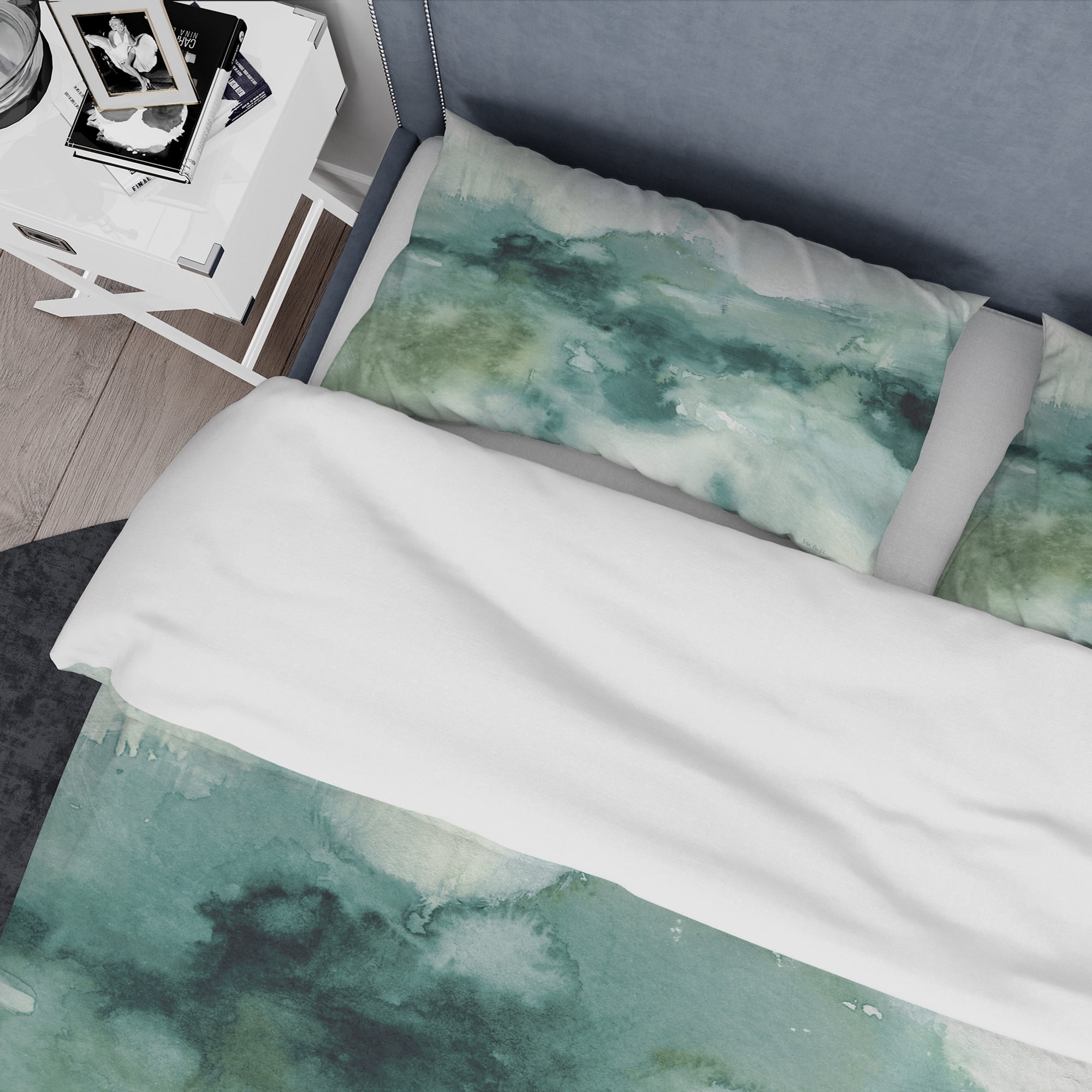 Designart 'Lost into the Blue' Geometric Duvet Cover Set