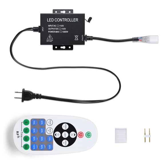 DELight Télécommande CA 110-120V RF pour DELight Corde Lumineuse Néon LED Blanc Chaud DSL001