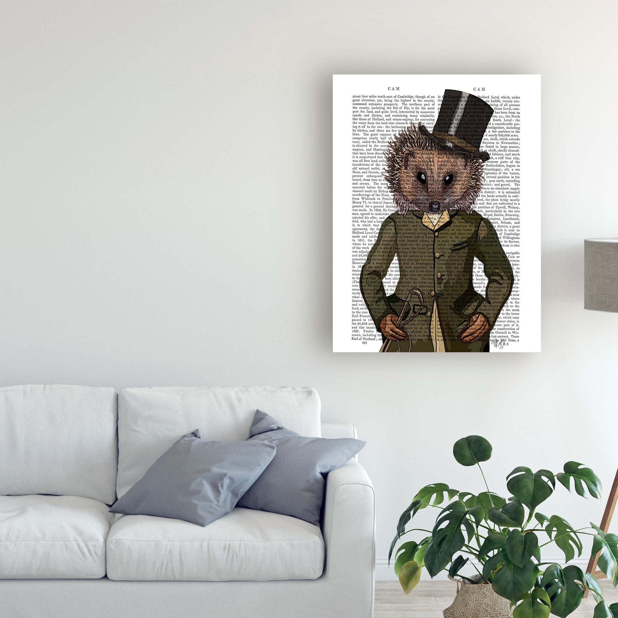Trademark Fine Art 'Hedgehog Rider, Portrait' Canvas Art by Fab Funky
