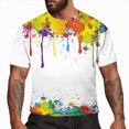 thumbnail image 4 of kpoplk Men's Retro Summer T-Shirt Big and Tall Relaxed Fit Short Sleeve Crew Neck Soft Cotton Blend Cool Vintage Graphic Tee Size XXXXXL,Yellow, 4 of 4