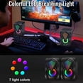 thumbnail image 3 of pitrice 1 Pair Computer Speakers Stereo USB RGB Loudspeakers 3.5mm Wired LED Light Portable Desktop Subwoofers, 3 of 7