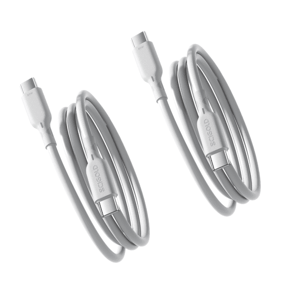 Scigold USB C to USB C Cable (3FT, 2Pack,White), 60W Super Fast Charging Type-C Cable for Apple and More